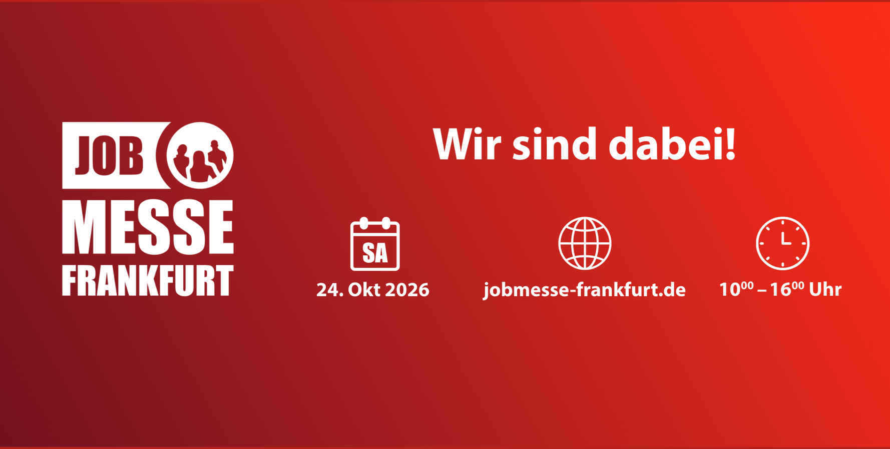 Messebanner, Jobmesse Frankfurt am 24.10.2026 von 10 bis 16 Uhr